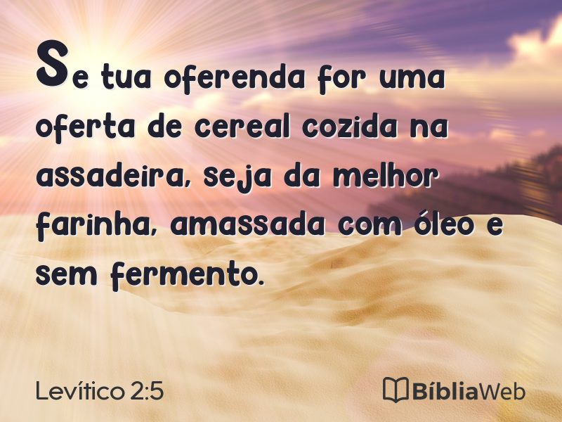 Levítico 2:5 em imagem para compartilhar
