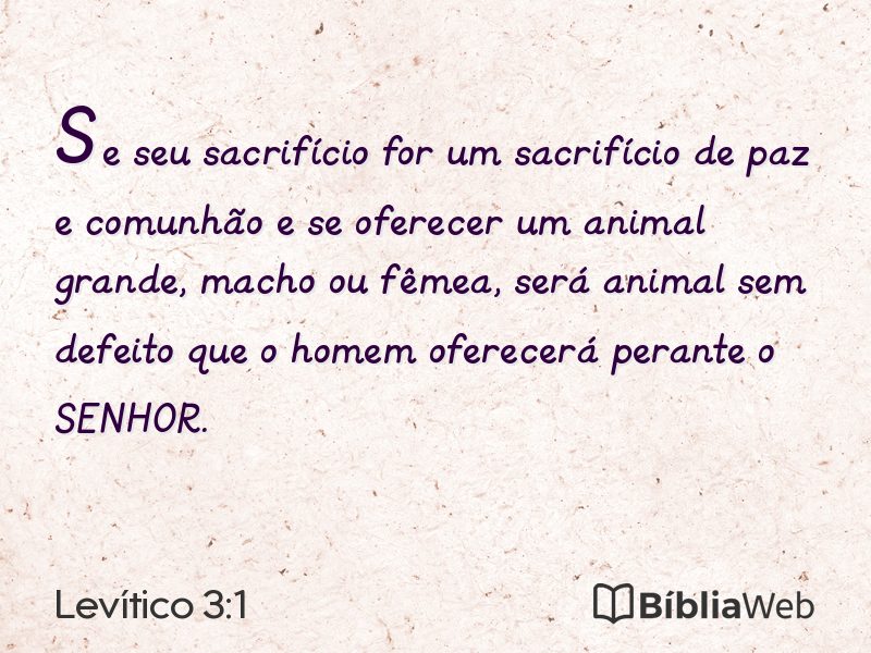 Levítico 3:1 em imagem para compartilhar