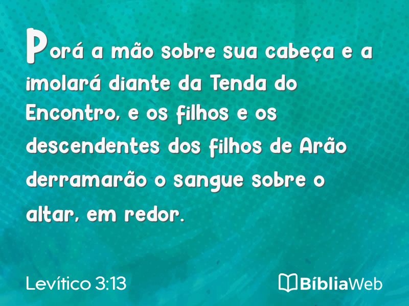 Levítico 3:13 em imagem para compartilhar