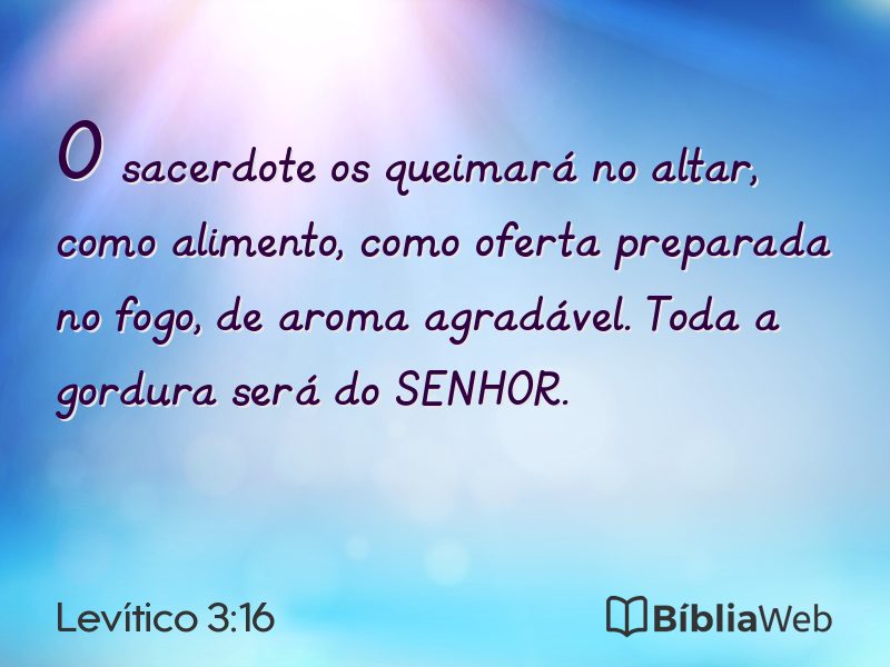 Levítico 3:16 em imagem para compartilhar