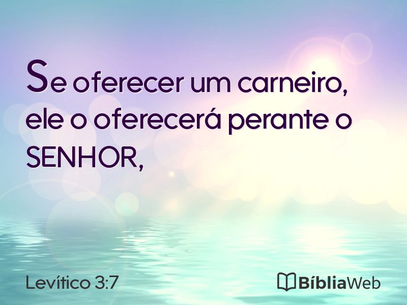 Levítico 3:7 em imagem para compartilhar