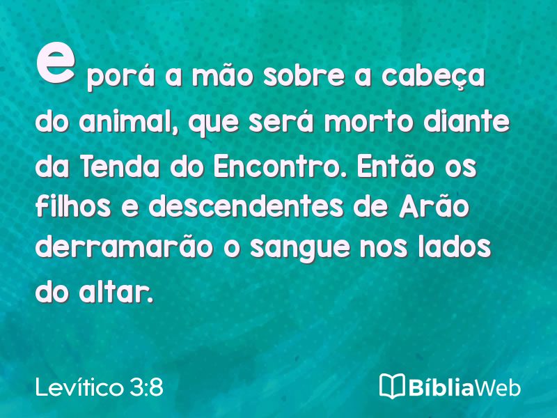 Levítico 3:8 em imagem para compartilhar