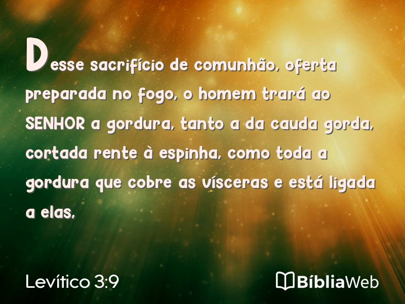 Levítico 3:9 em imagem para compartilhar