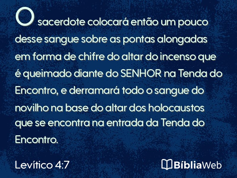 Levítico 4:7 em imagem para compartilhar