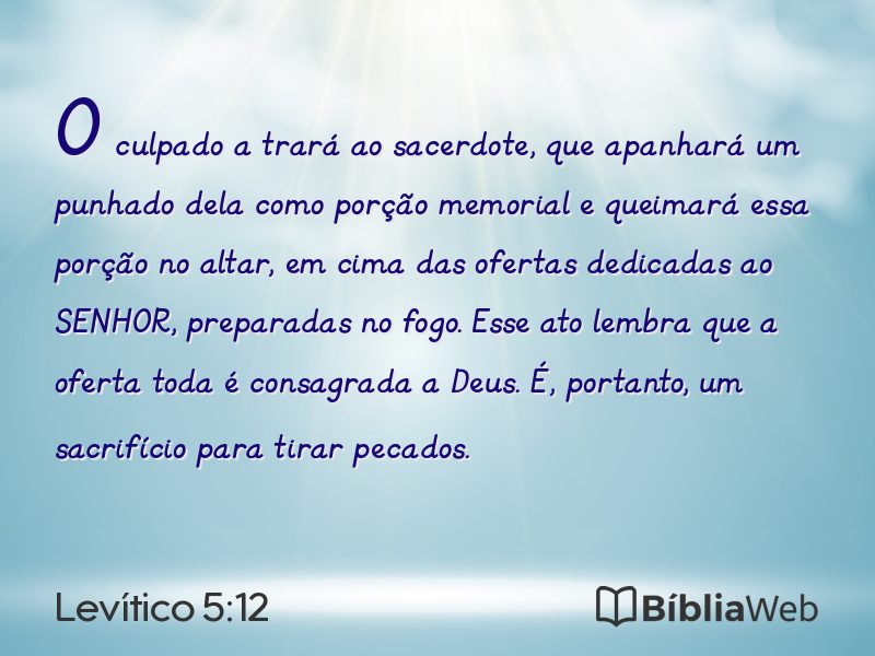 Levítico 5:12 em imagem para compartilhar