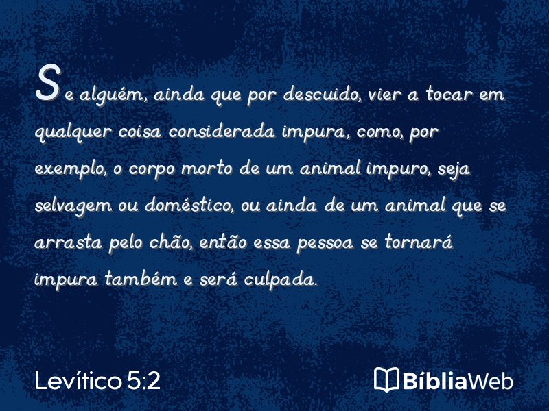Levítico 5:2 em imagem para compartilhar
