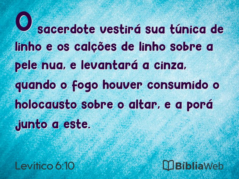 Levítico 6:10 em imagem para compartilhar