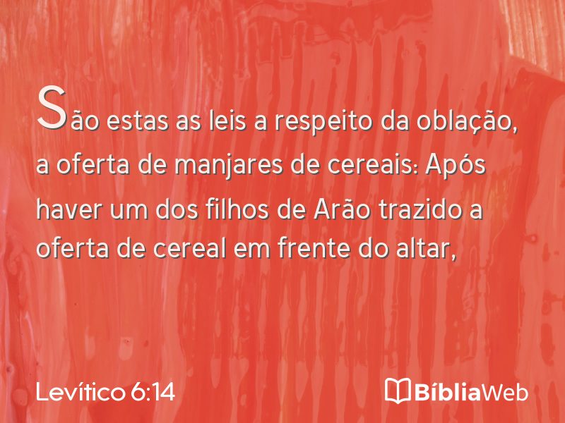 Levítico 6:14 em imagem para compartilhar