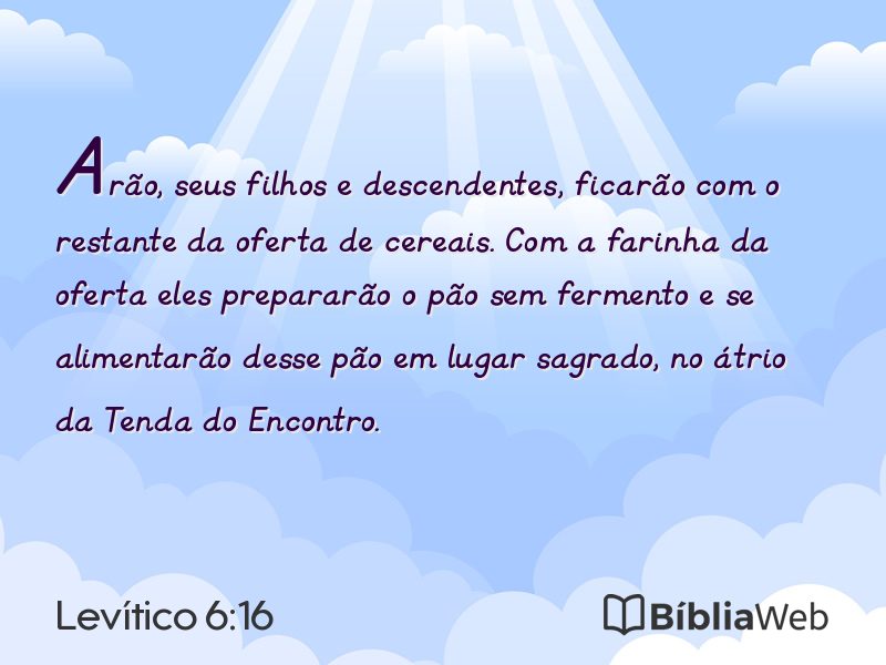 Levítico 6:16 em imagem para compartilhar
