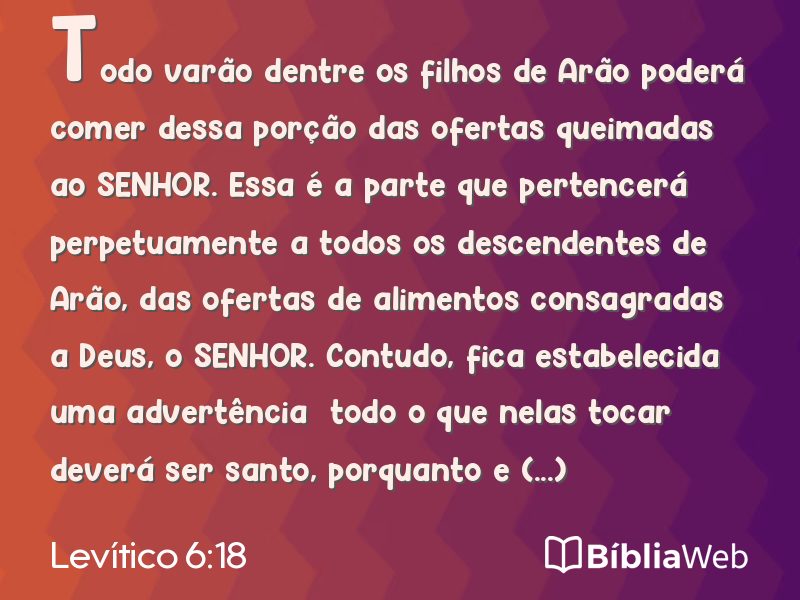 Levítico 6:18 em imagem para compartilhar