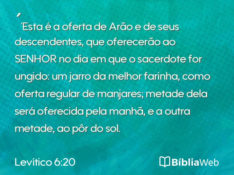 Levítico 6:20 em imagem para compartilhar