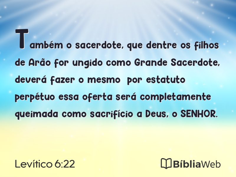 Levítico 6:22 em imagem para compartilhar