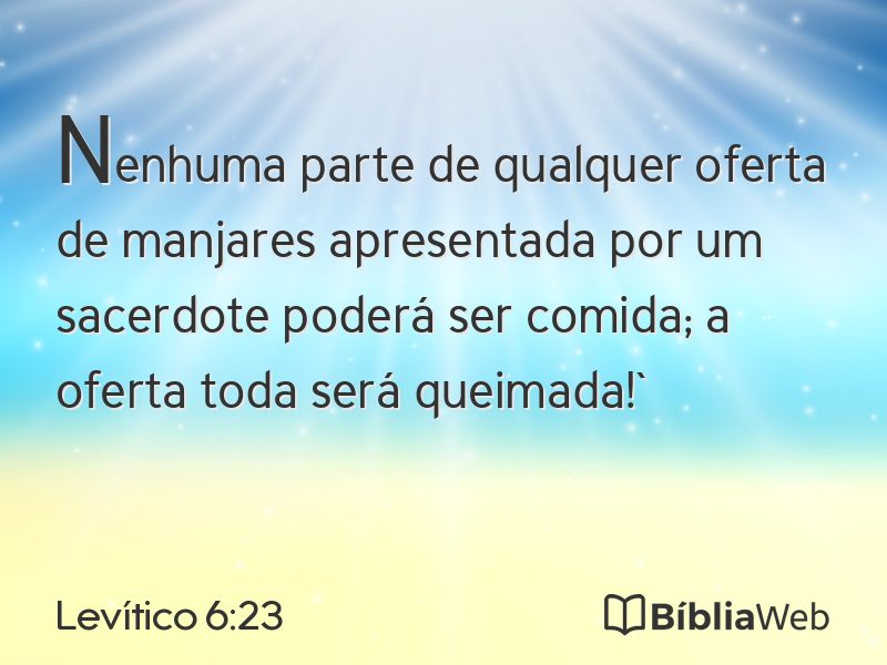 Levítico 6:23 em imagem para compartilhar