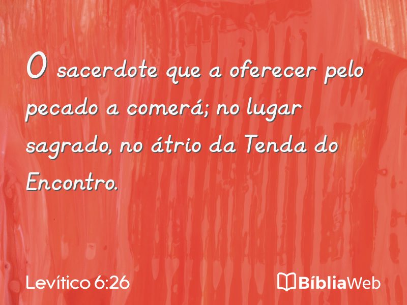 Levítico 6:26 em imagem para compartilhar