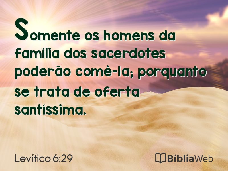 Levítico 6:29 em imagem para compartilhar