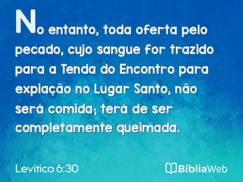 Levítico 6:30 em imagem para compartilhar