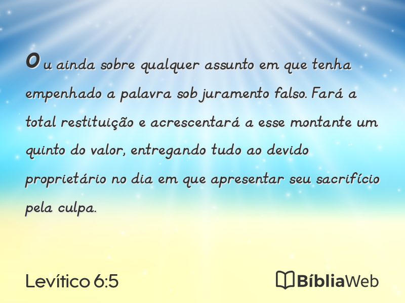 Levítico 6:5 em imagem para compartilhar