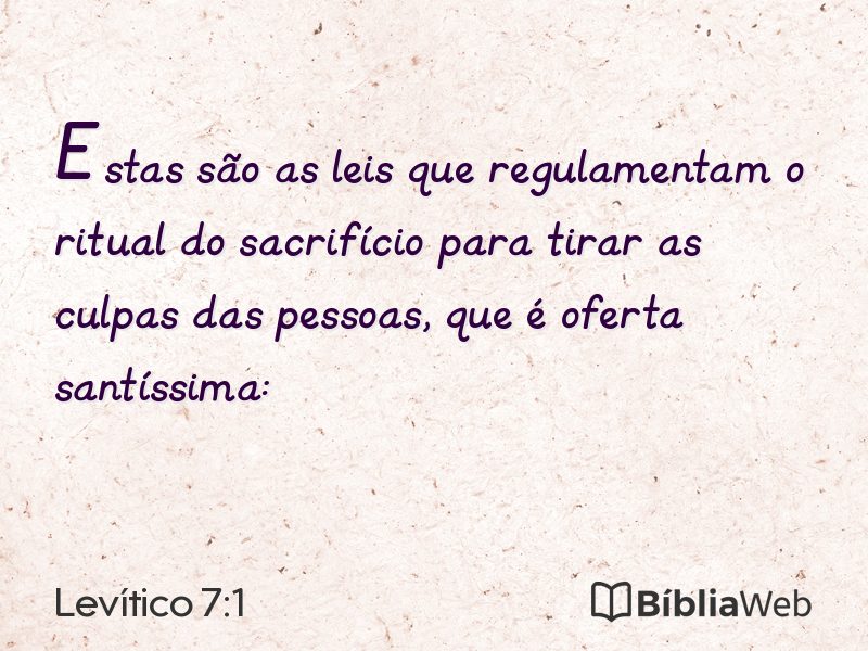 Levítico 7:1 em imagem para compartilhar