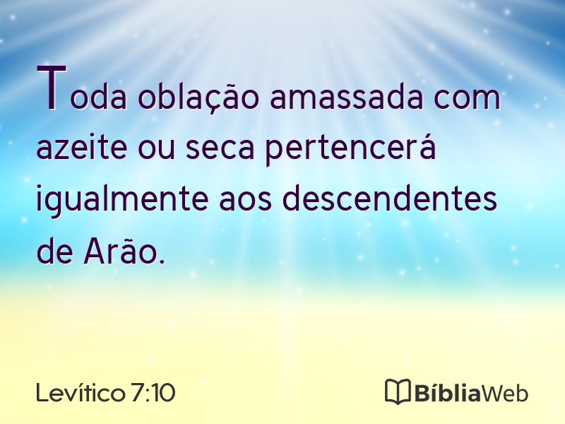Levítico 7:10 em imagem para compartilhar