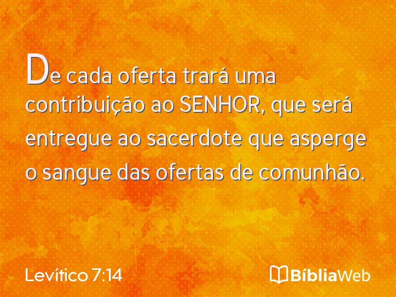 Levítico 7:14 em imagem para compartilhar