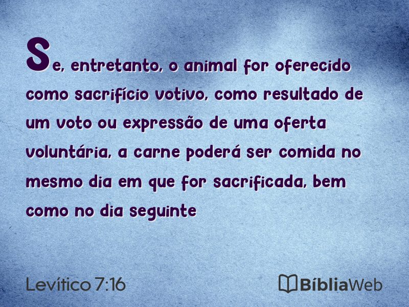 Levítico 7:16 em imagem para compartilhar