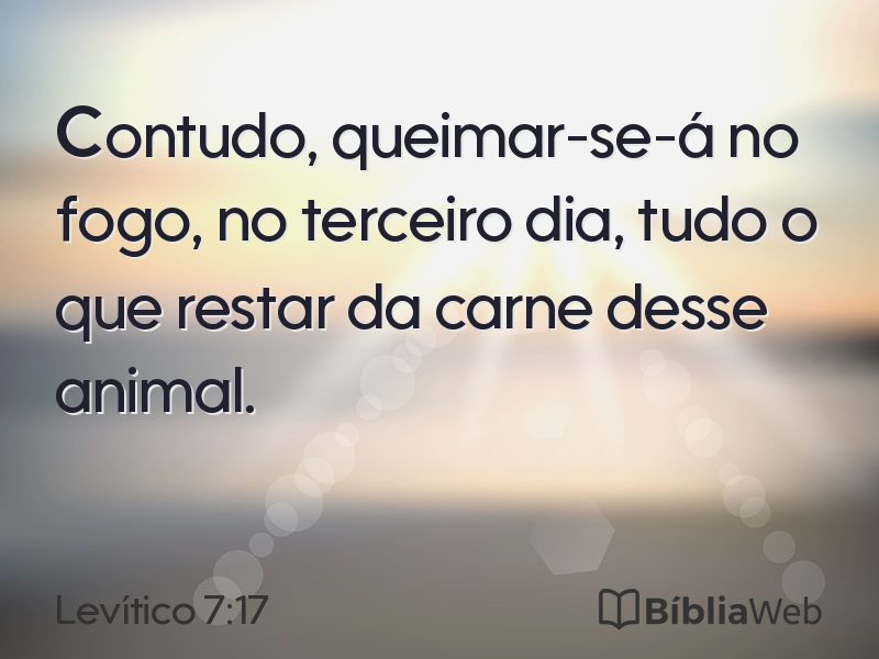 Levítico 7:17 em imagem para compartilhar