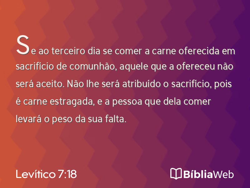 Levítico 7:18 em imagem para compartilhar