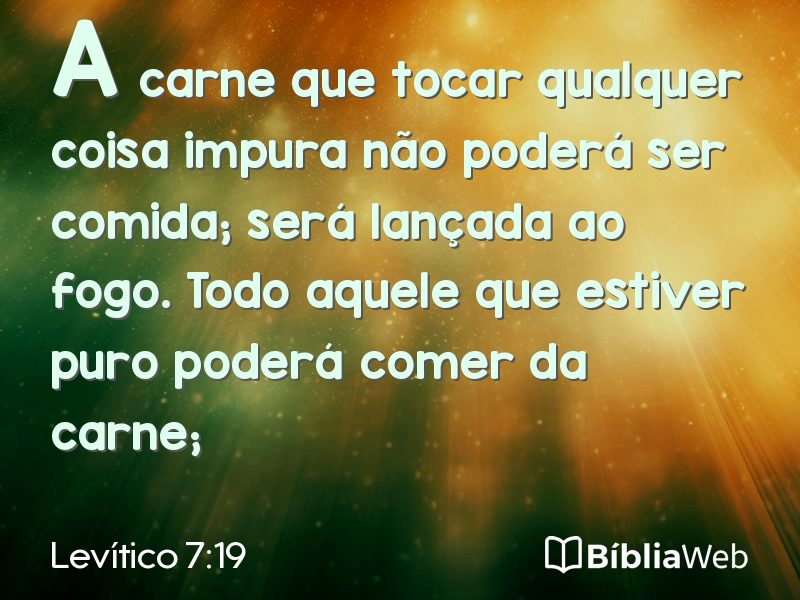 Levítico 7:19 em imagem para compartilhar