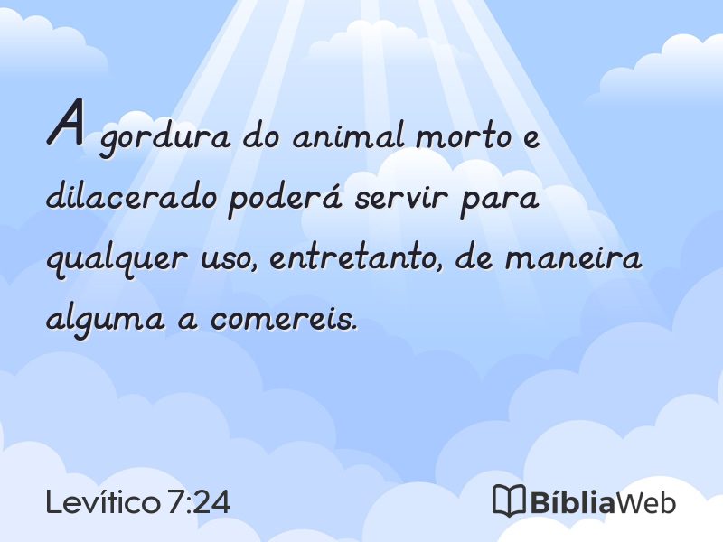 Levítico 7:24 em imagem para compartilhar