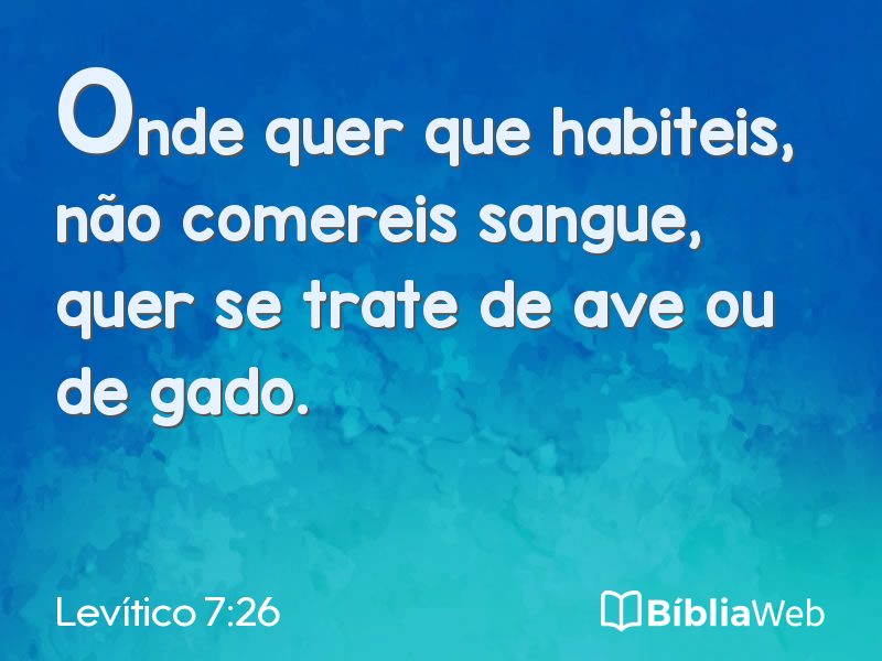 Levítico 7:26 em imagem para compartilhar