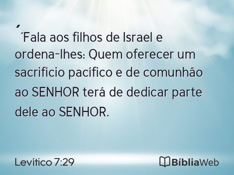 Levítico 7:29 em imagem para compartilhar