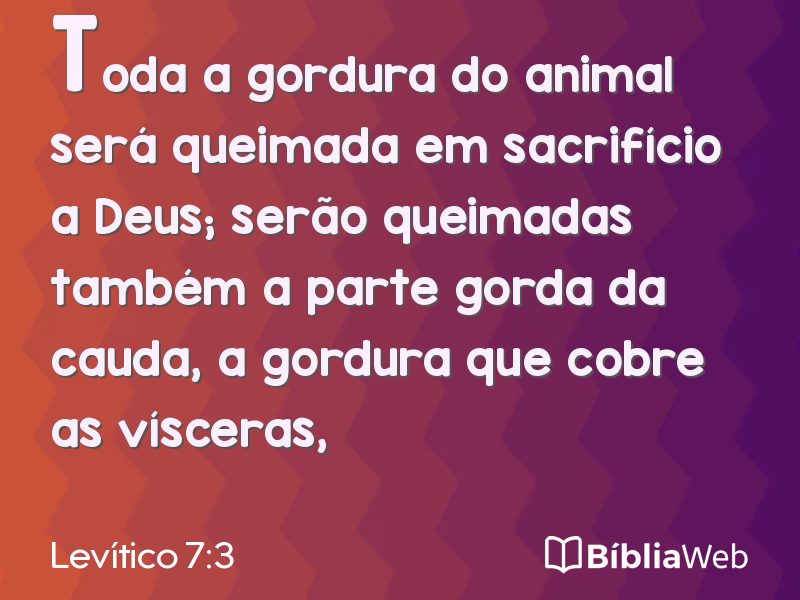 Levítico 7:3 em imagem para compartilhar