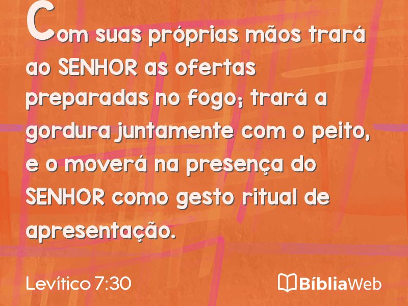 Levítico 7:30 em imagem para compartilhar