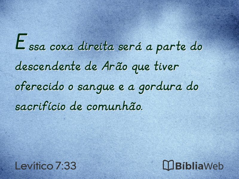 Levítico 7:33 em imagem para compartilhar