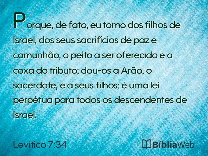 Levítico 7:34 em imagem para compartilhar