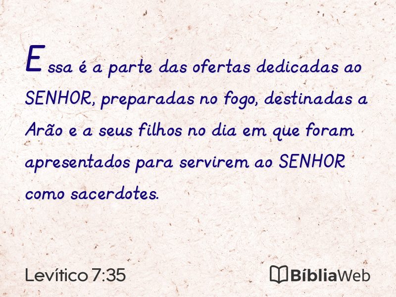 Levítico 7:35 em imagem para compartilhar