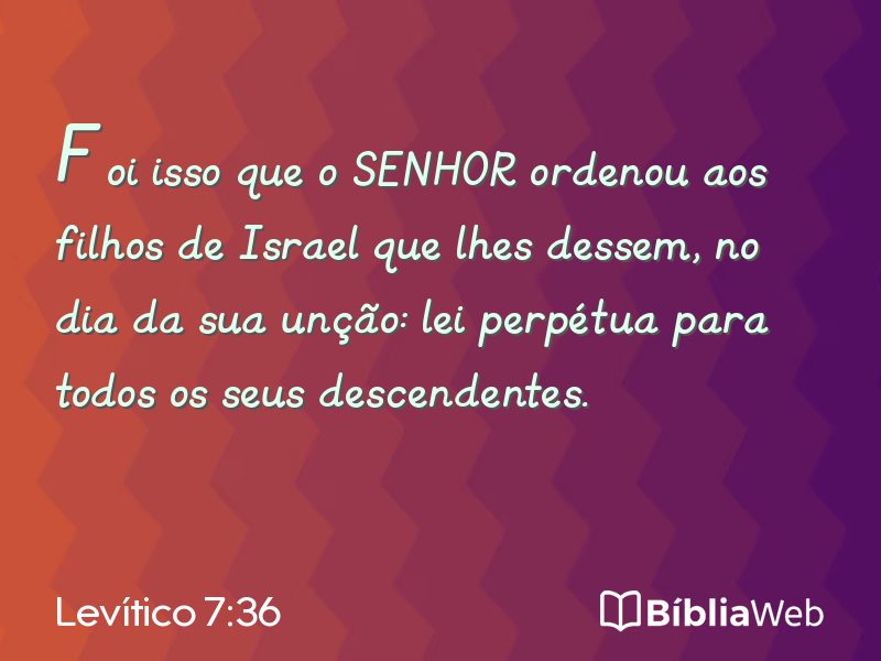 Levítico 7:36 em imagem para compartilhar
