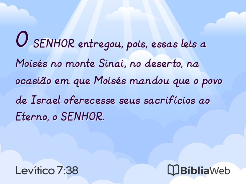 Levítico 7:38 em imagem para compartilhar