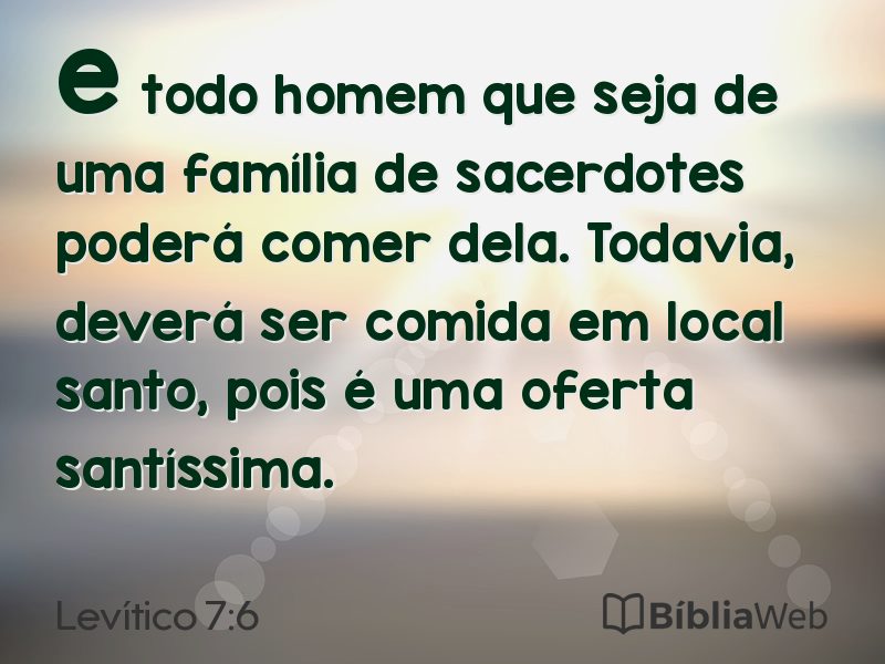 Levítico 7:6 em imagem para compartilhar