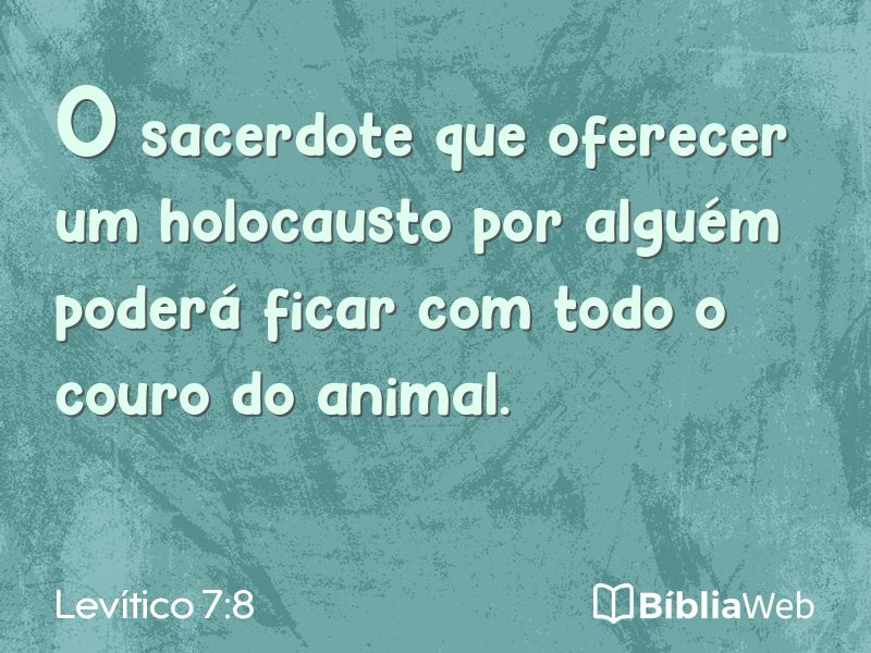 Levítico 7:8 em imagem para compartilhar