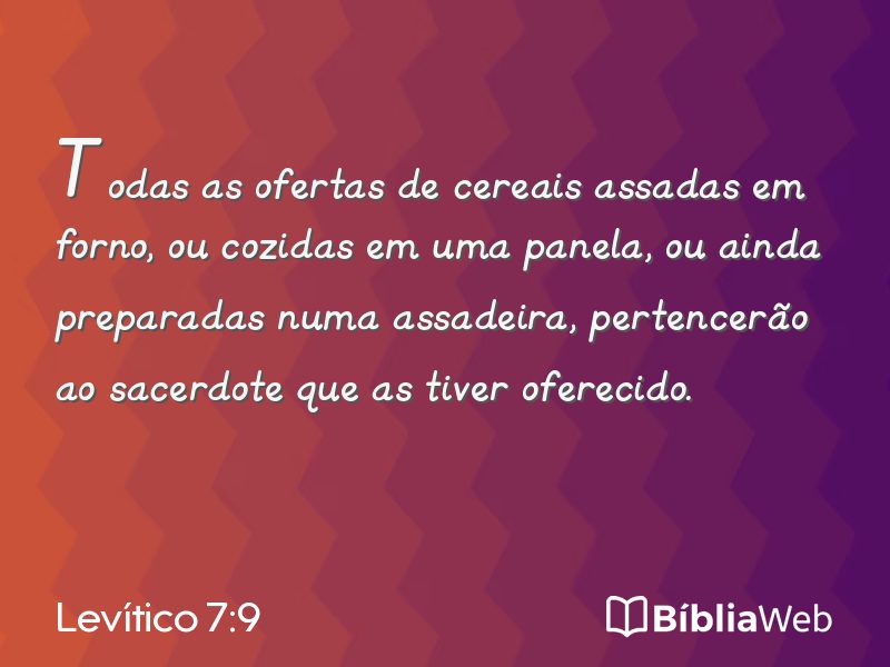 Levítico 7:9 em imagem para compartilhar