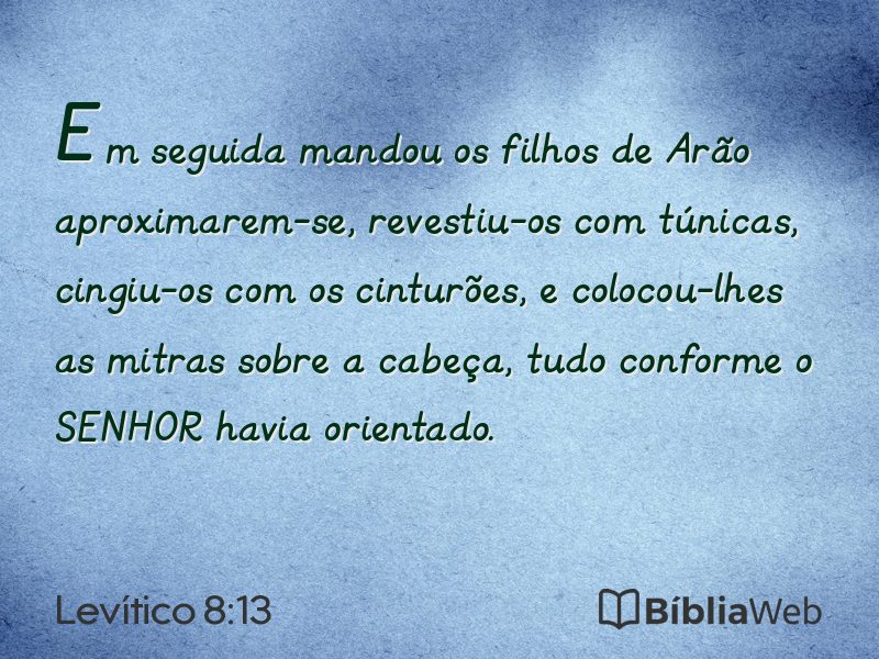 Levítico 8:13 em imagem para compartilhar