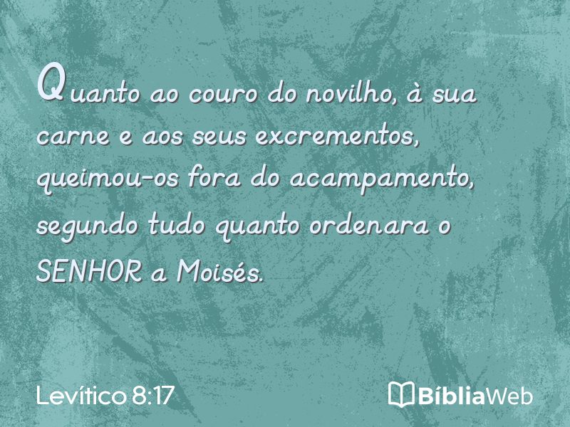 Levítico 8:17 em imagem para compartilhar