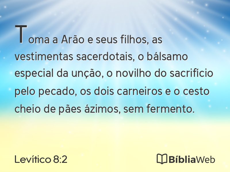 Levítico 8:2 em imagem para compartilhar