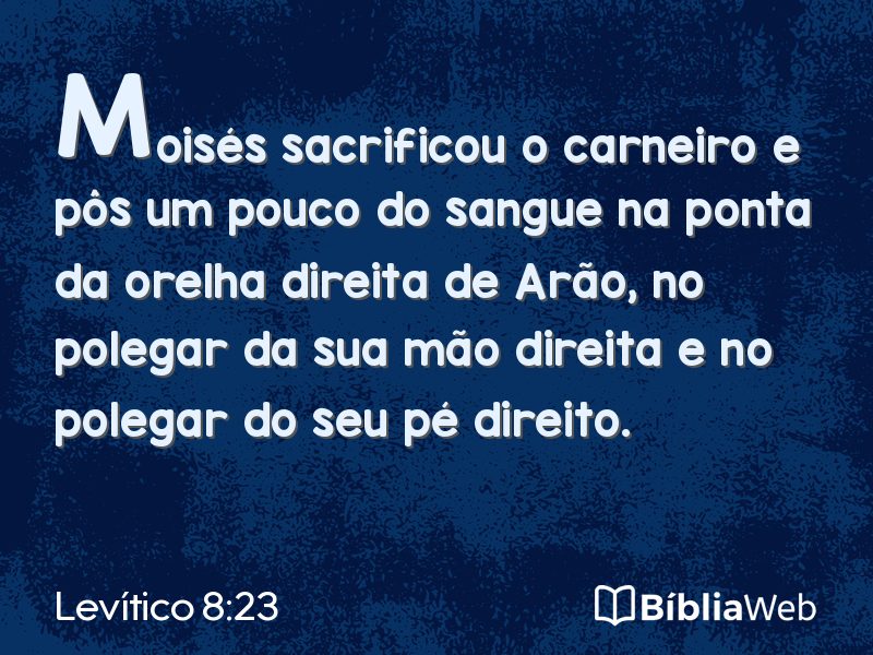 Levítico 8:23 em imagem para compartilhar