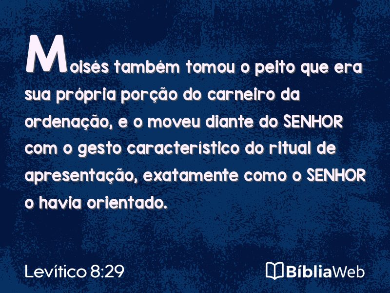 Levítico 8:29 em imagem para compartilhar