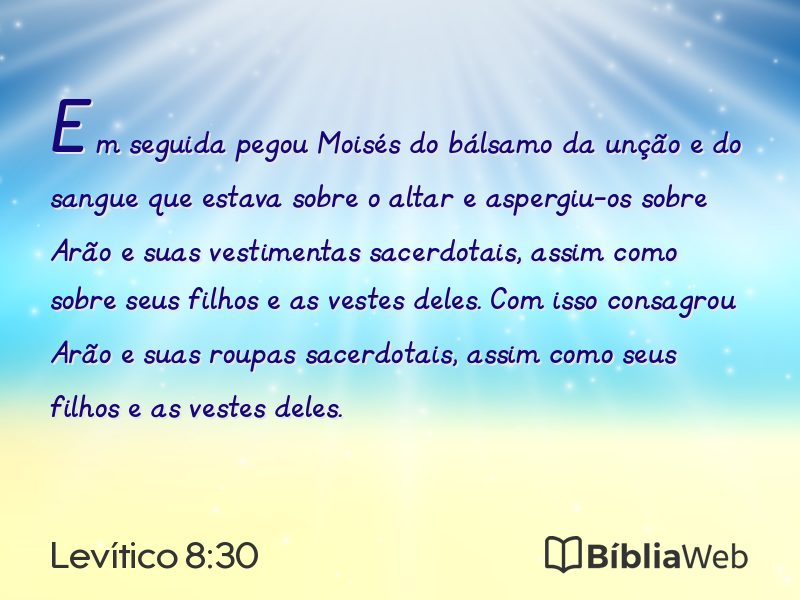Levítico 8:30 em imagem para compartilhar