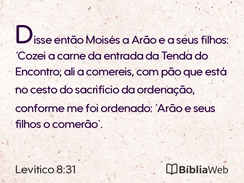 Levítico 8:31 em imagem para compartilhar