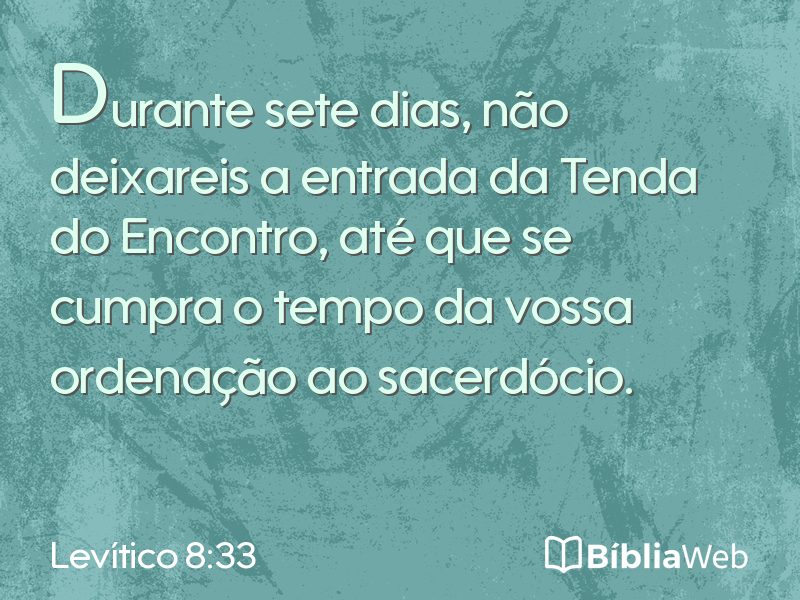 Levítico 8:33 em imagem para compartilhar