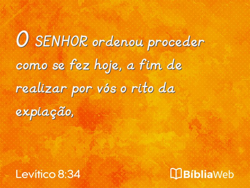 Levítico 8:34 em imagem para compartilhar